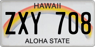 HI license plate ZXY708