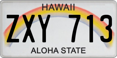HI license plate ZXY713