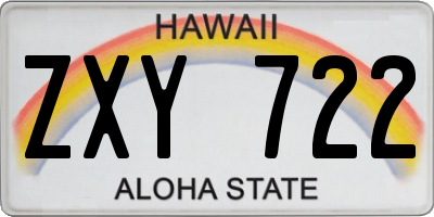 HI license plate ZXY722