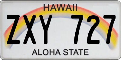 HI license plate ZXY727