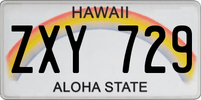 HI license plate ZXY729