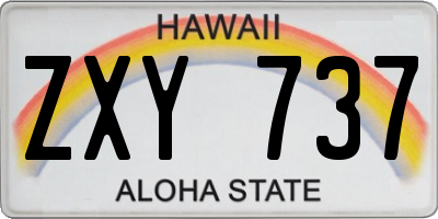 HI license plate ZXY737