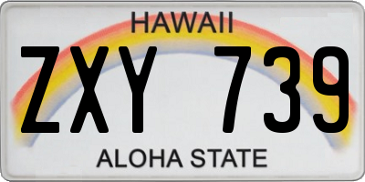 HI license plate ZXY739