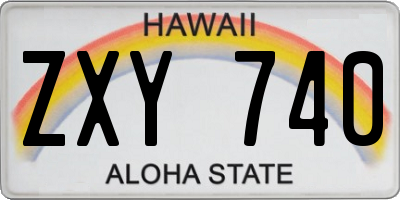 HI license plate ZXY740
