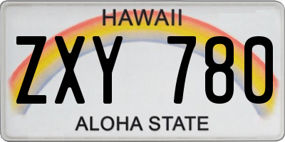 HI license plate ZXY780