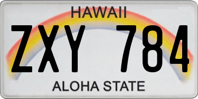 HI license plate ZXY784