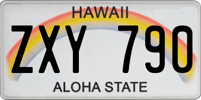 HI license plate ZXY790