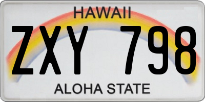 HI license plate ZXY798