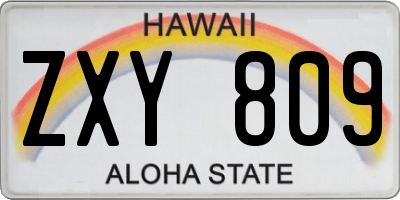 HI license plate ZXY809