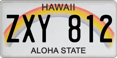 HI license plate ZXY812