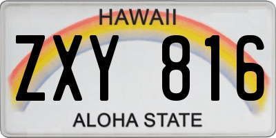 HI license plate ZXY816