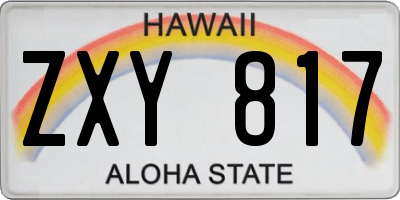 HI license plate ZXY817