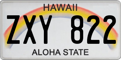 HI license plate ZXY822