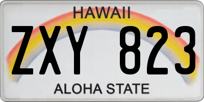 HI license plate ZXY823