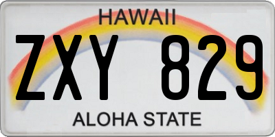 HI license plate ZXY829
