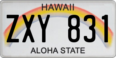 HI license plate ZXY831