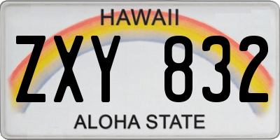 HI license plate ZXY832
