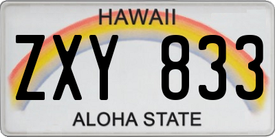 HI license plate ZXY833