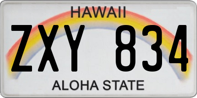 HI license plate ZXY834