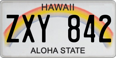 HI license plate ZXY842