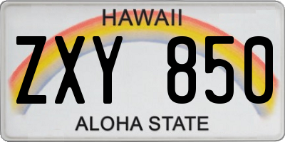 HI license plate ZXY850