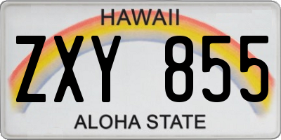 HI license plate ZXY855