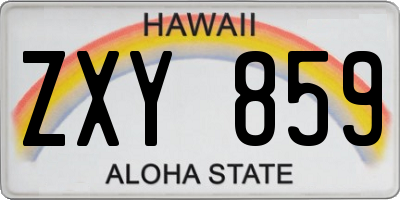 HI license plate ZXY859