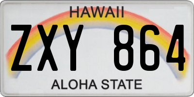 HI license plate ZXY864