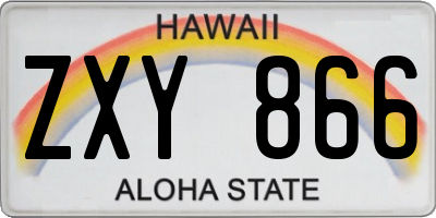 HI license plate ZXY866