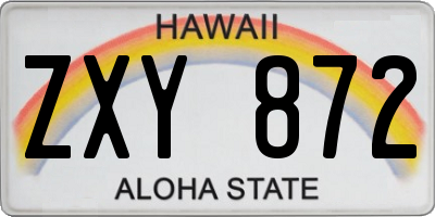 HI license plate ZXY872