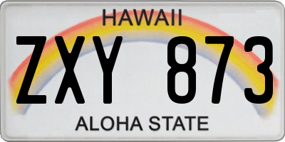 HI license plate ZXY873