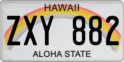 HI license plate ZXY882