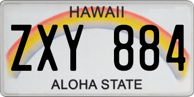 HI license plate ZXY884