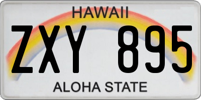 HI license plate ZXY895