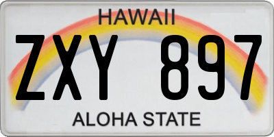 HI license plate ZXY897