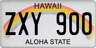 HI license plate ZXY900