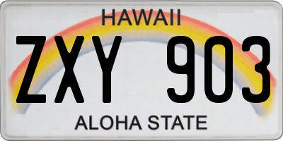 HI license plate ZXY903