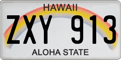 HI license plate ZXY913