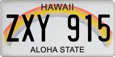 HI license plate ZXY915
