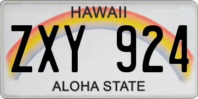 HI license plate ZXY924