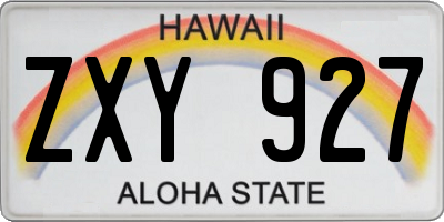HI license plate ZXY927