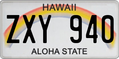 HI license plate ZXY940