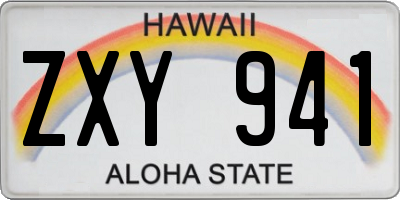HI license plate ZXY941