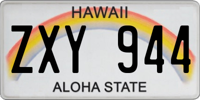 HI license plate ZXY944
