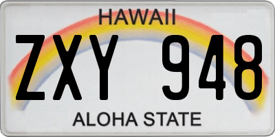 HI license plate ZXY948