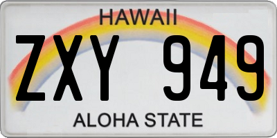 HI license plate ZXY949