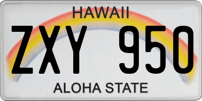 HI license plate ZXY950
