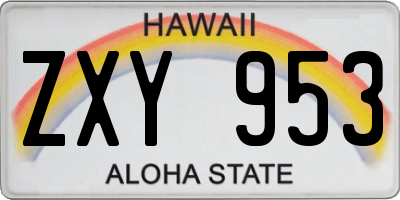 HI license plate ZXY953