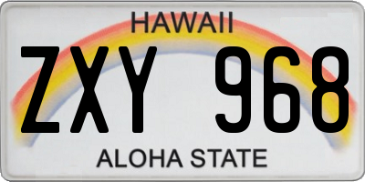 HI license plate ZXY968
