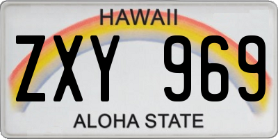 HI license plate ZXY969
